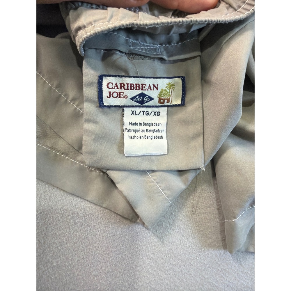 Caribbean Joe Mens XL Tan Tropical Floral Swim Trunks Cargo Board Shorts - Picture 5 of 11